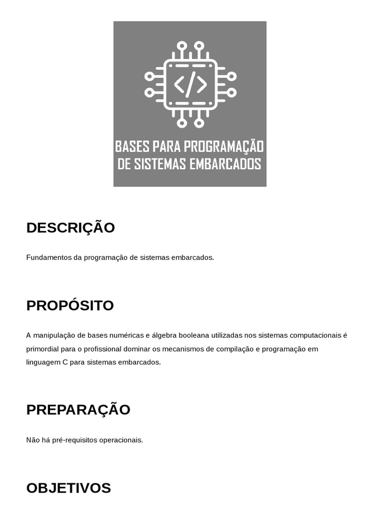 Bases para Programação de Sistemas Embarcados | PDF | Eletrônicos ...