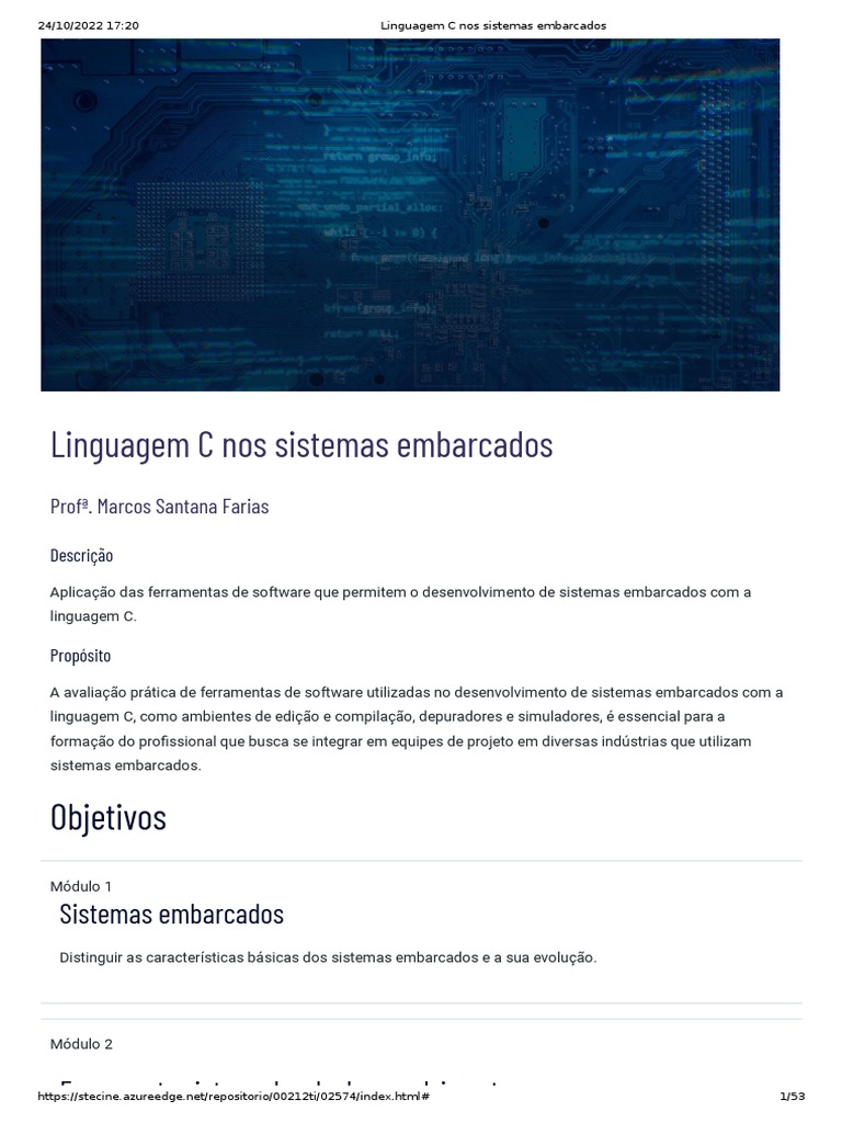 Linguagem C Nos Sistemas Embarcados | PDF | Conversor de analógico para ...