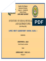Inventory of School PPE for Lopez West Elementary School