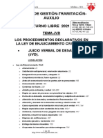 Tema Juicio Verbal Desahucio 2021 Mayo