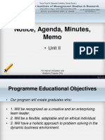 Memo Agenda and Minutes