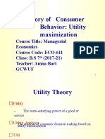 Consumer Theory - Utility Maximization