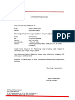 Surat Keterangan Kerja PT J&T Palembang