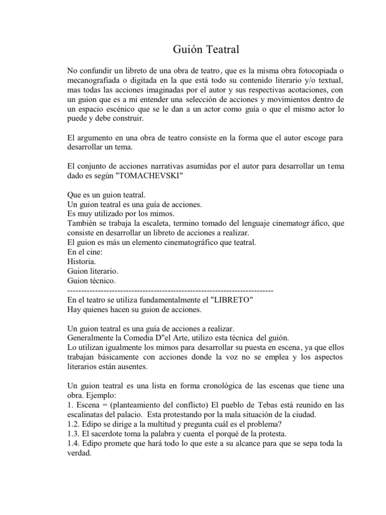 Guión Teatral