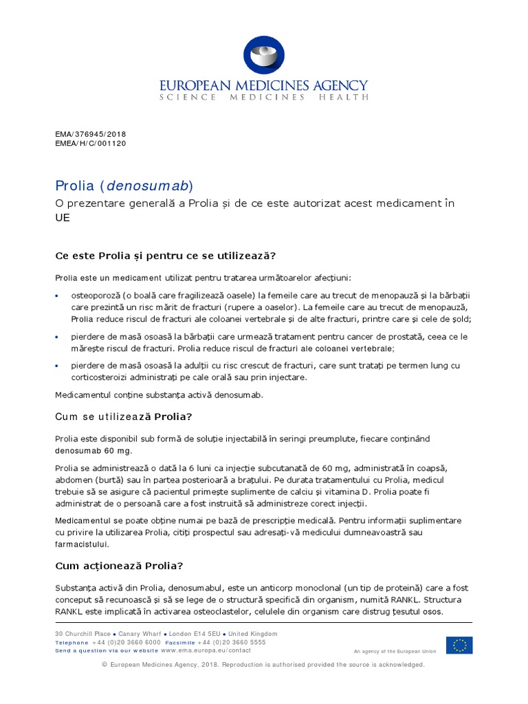 Prolia Epar Summary Public - Ro | PDF