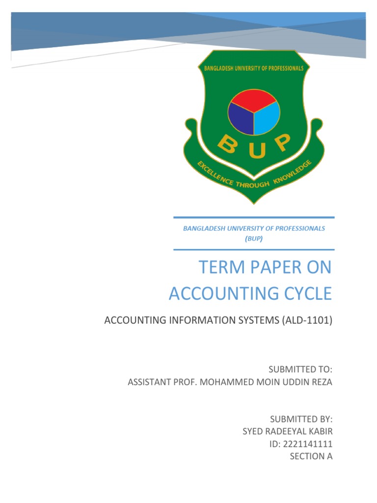 Acc Term Paper PDF Debits And Credits Balance Sheet