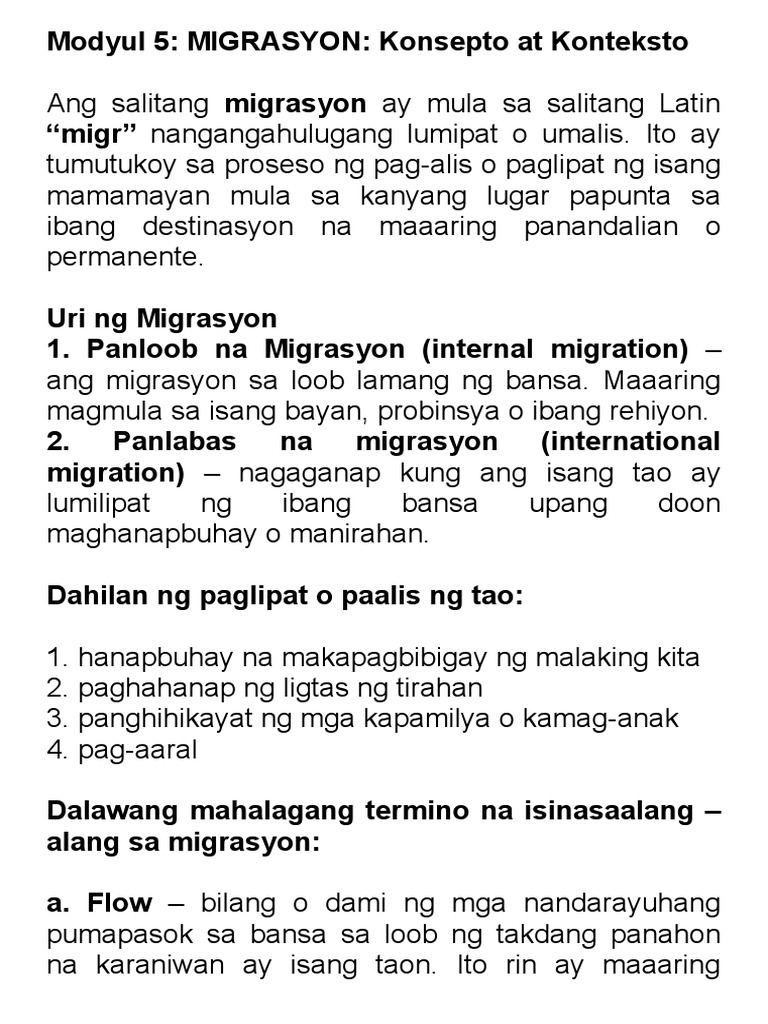 Migrasyon | PDF