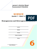 Homogeneous and Heterogeneous Mixtures Activity Sheet