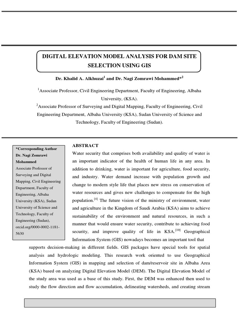 GIS-Based Dam Site Selection in KSA | PDF | Geographic Information ...