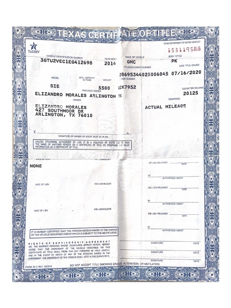 Texas Department of Motor Vehicles | PDF