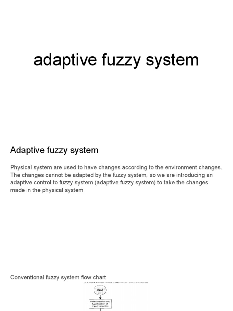 Adaptive Fuzzy Control System Overview | PDF
