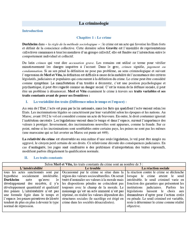 Introduction à la criminologie moderne | PDF | Crimes | Crime et violence