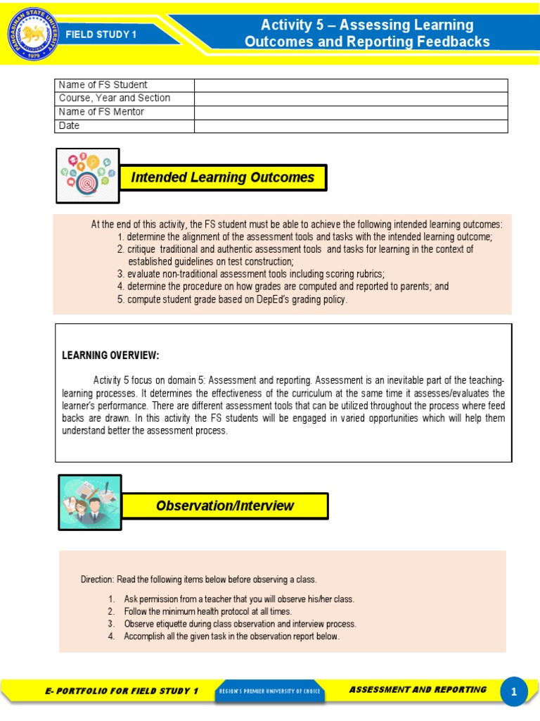 FS1 Activity 5 | Download Free PDF | Educational Assessment | Cognitive ...