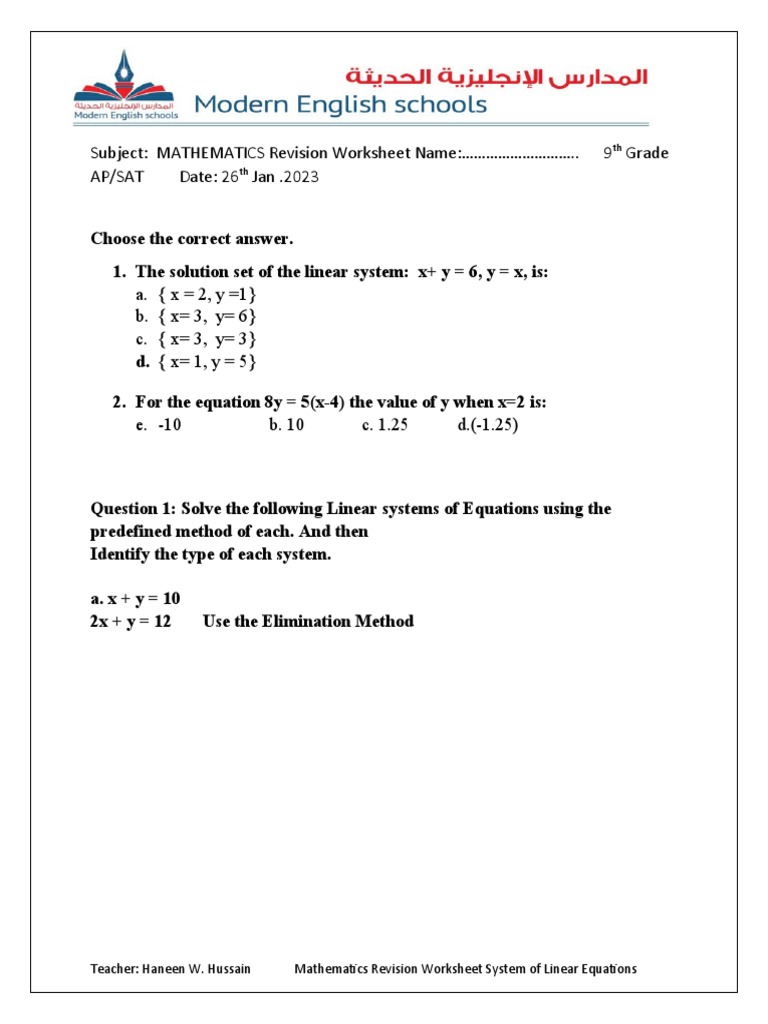 Linear System PDF