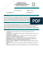 Ementa FAA010 - Teoria Geral Da Administração I