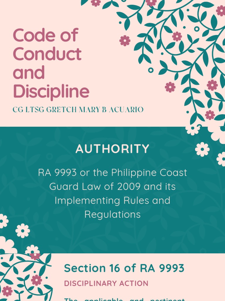 Code of Conduct and Discipline PDF Uniform Code Of Military Justice Government