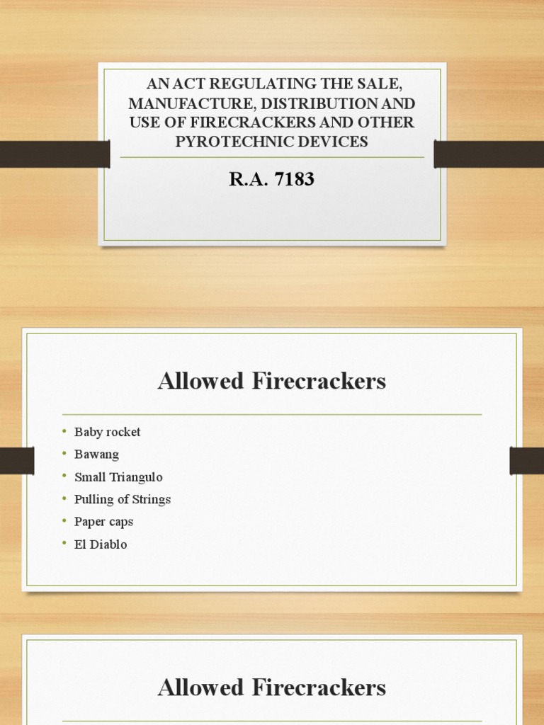 Regulations for Firecrackers and Pyrotechnic Devices in the Philippines ...