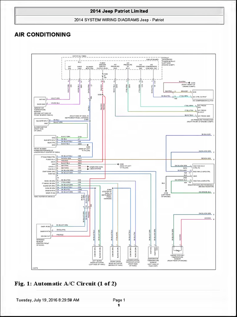 2014 System Wiring Diagrams Jeep Patriot PDF