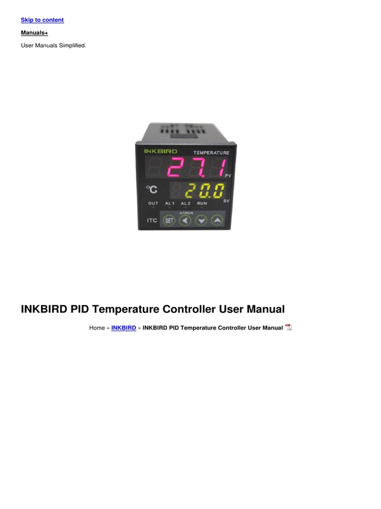 Pid Temperature Controller Manual PDF Hysteresis Sensor