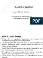 Design & Analysis of Algorithms: Chapter 3 Greedy Method Department of Computer Science Mekdela Amba University