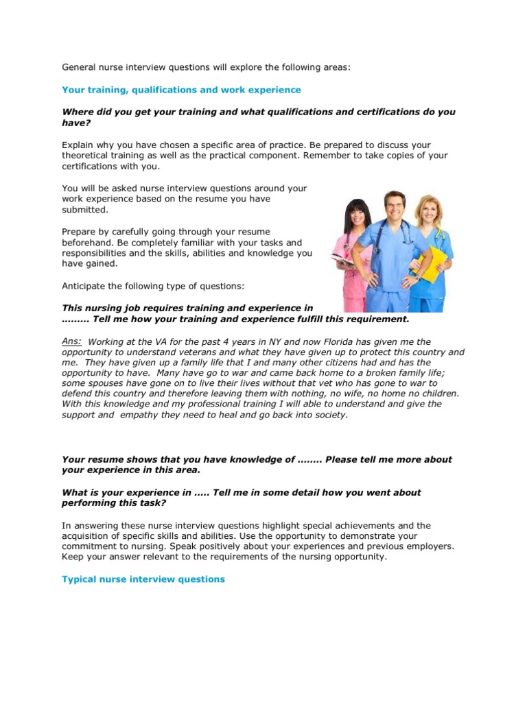 Nursing Interview Questions Guide | PDF | Interview | Nursing