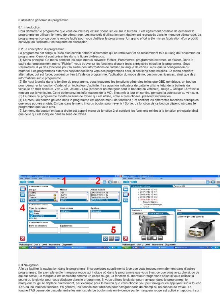 Guide d'utilisation du logiciel Autocom | PDF | Programme informatique ...