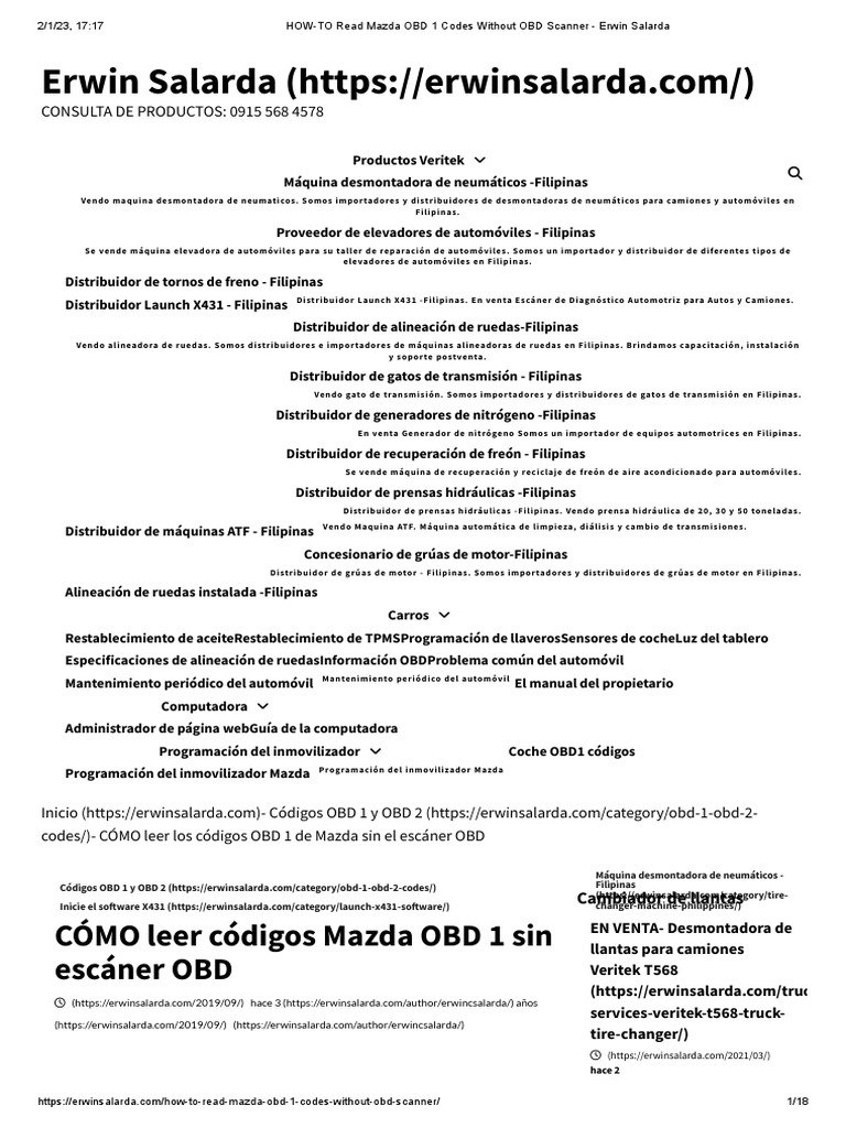 HOWTO Read Mazda OBD 1 Codes Without OBD Scanner Erwin Salarda