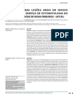Prevalência Das Lesões Orais em Idosos Atendidos No Serviço de Estomatologia Do Instituto de Saúde de Nova Friburgo - Uff/Rj