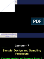 Lecture 7 Sample Design and Sampling Procedure