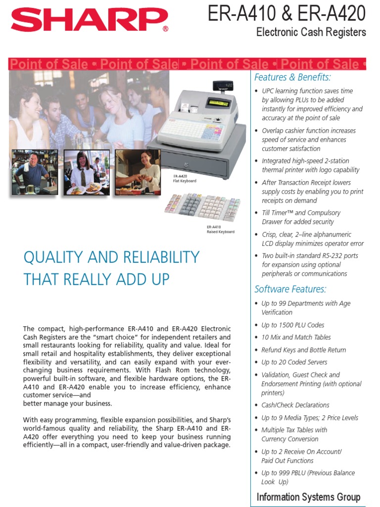 Sharp Era420 PDF Point Of Sale Computer Science