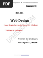 Web Design Notes For BCA 5th Sem 2019 PDF