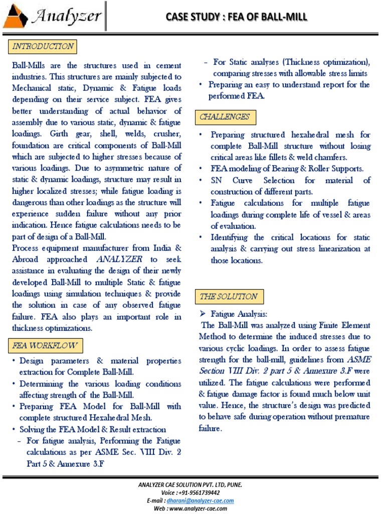 FEA Case Study: Ball Mill Analysis | PDF | Finite Element Method ...