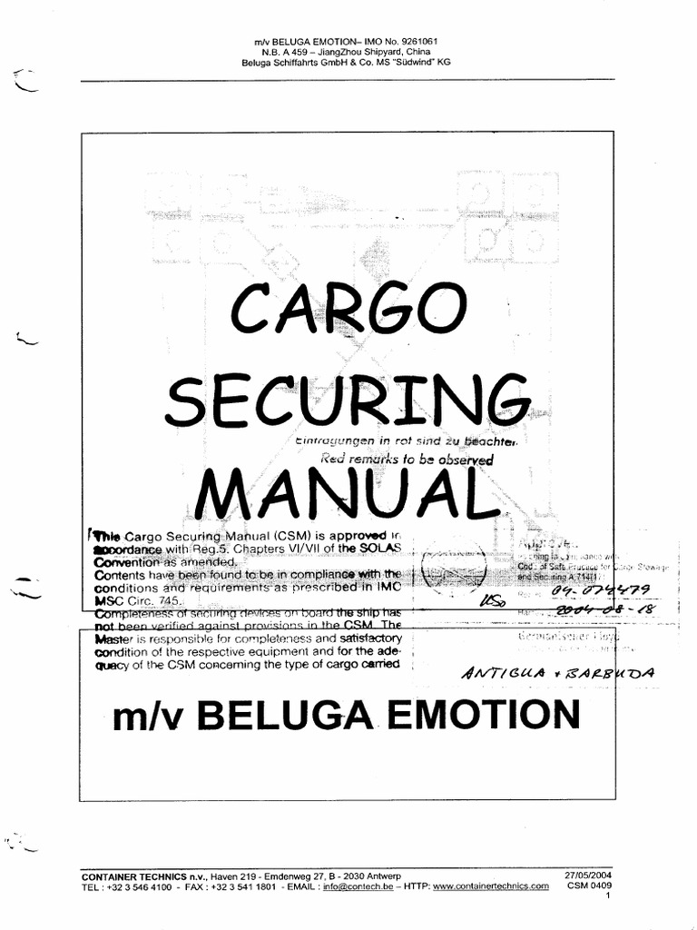 Cargo Securing Manual PDF Service Industries Water Transport