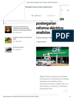 Factores Políticos Postergarían Reforma Eléctrica - Analistas - Petroquimex