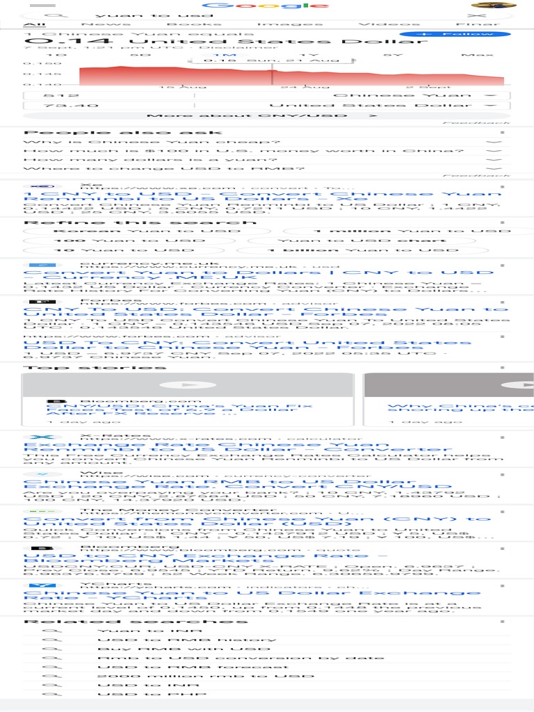 Yuan To Usd Converter Google