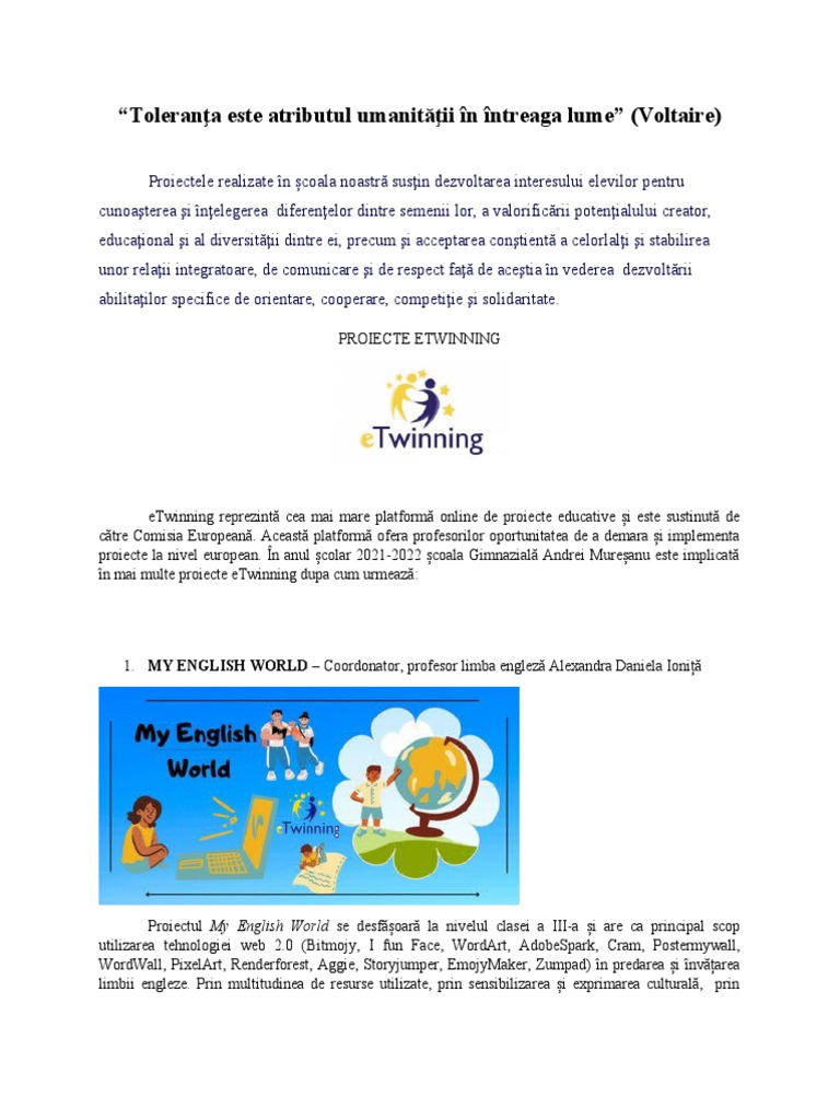 Proiecte Scoala | PDF