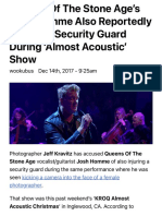 Queens of The Stone Age's Josh Homme Also Reportedly Injured A Security Guard During 'Almost Acousti