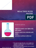 Reaction With Water: Done By: Siyona Sussan