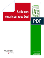 Statistiques descriptives sous Excel. Lætitia Perrier Bruslé Cours de statistique descriptive sous Excel