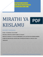 Mirathi Ya Kiislamu - Omary Juma Rwambo