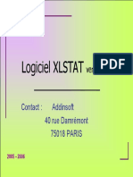 Logiciel XLSTAT Version 7.0. 40 Rue Damrémont 75018 PARIS (1)