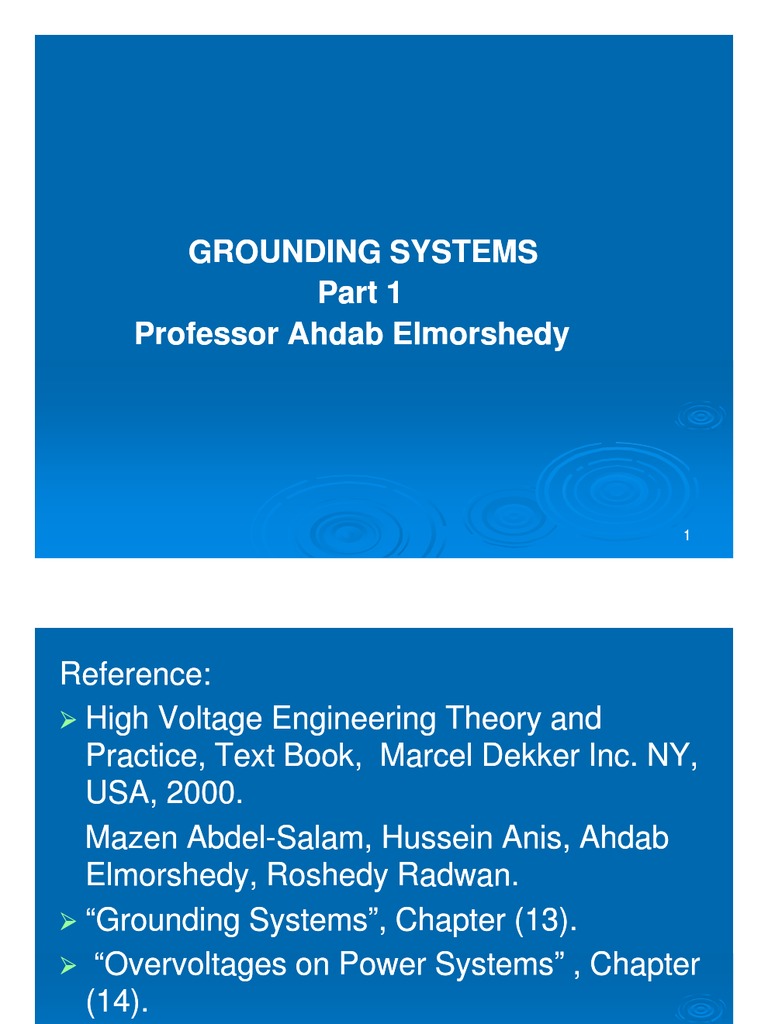 Grounding Systems | PDF | Electrical Resistivity And Conductivity ...
