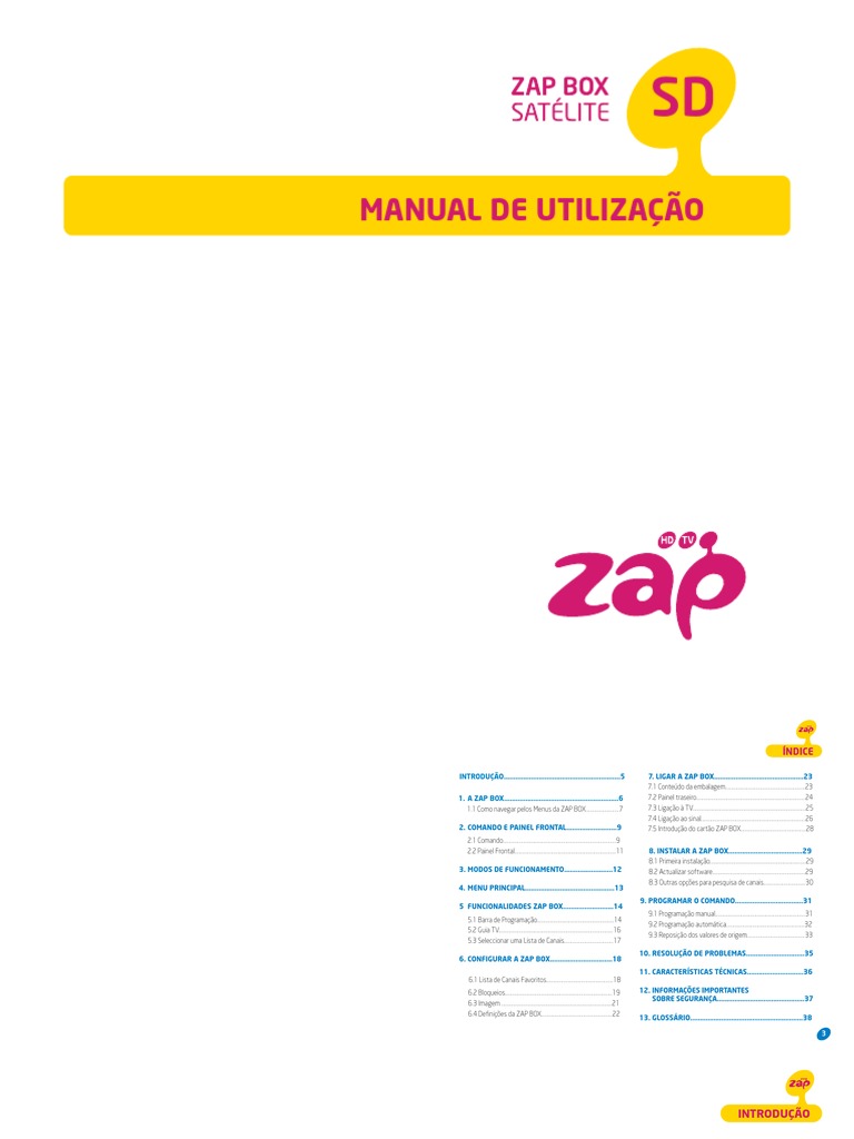Manual Zap SD PDF