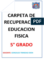 Carpeta de Recuperacion Educacion Fisica: 5° Grado