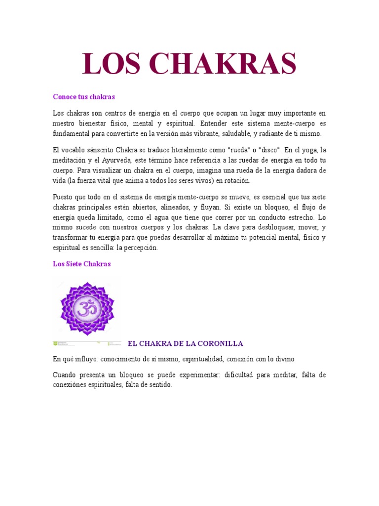 Guía de los 7 Chakras y su Equilibrio | PDF | Meditación | Amor