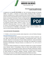 Processo Seletivo Simplificado EDITAL PSS/RN #001/2022