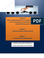 Sesión 5: Faltas Administrativas de Los Servidores Públicos y Actos de Particulares Vinculados Con Faltas Administrativas Graves