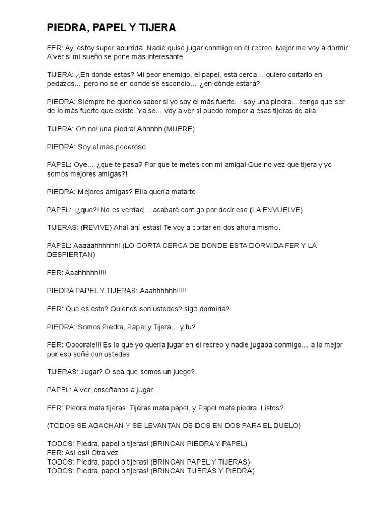 Piedra, Papel y Tijera: Un Juego Soñado | PDF