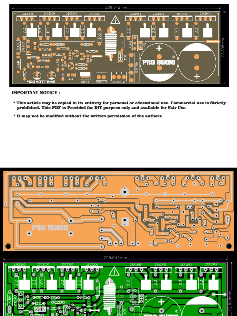 PRO AUDIO 400M Power Amp. PDF