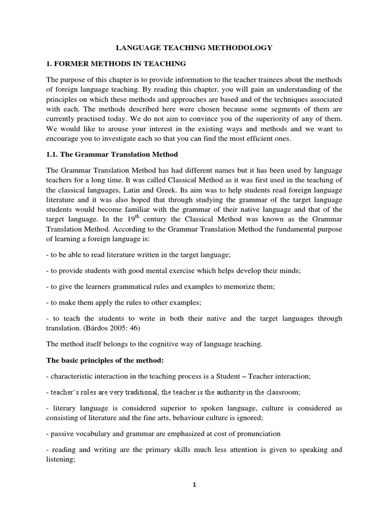 Language Teaching Methodologies Explained | PDF | Career & Growth ...